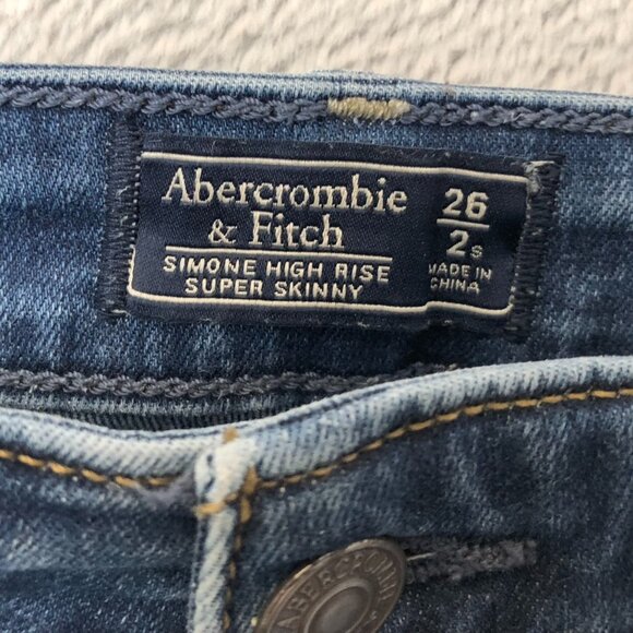 Abercrombie & Fitch Womens Jeans Size 26/2 Simone High Rise Skinny Distressed - Picture 8 of 11